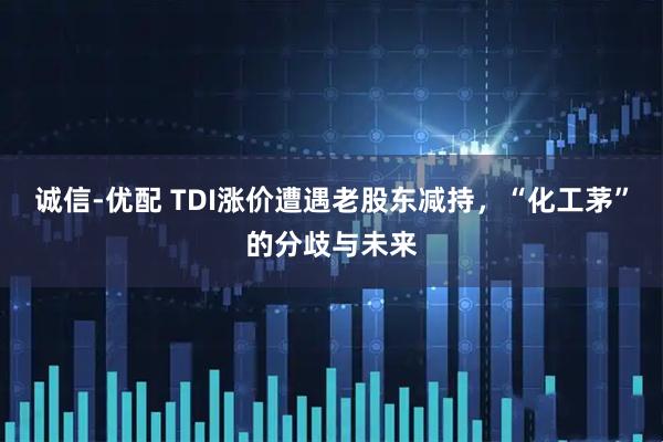 诚信-优配 TDI涨价遭遇老股东减持，“化工茅”的分歧与未来