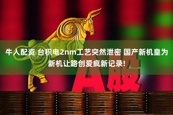 牛人配资 台积电2nm工艺突然泄密 国产新机皇为新机让路创爱疯新记录!